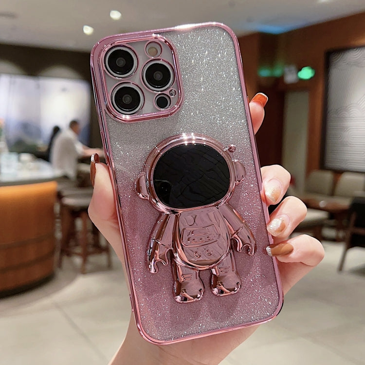 Astronaut Holder Gradient Glitter Powder Phone Case, For iPhone 12 Pro Max, For iPhone 11, For iPhone 11 Pro