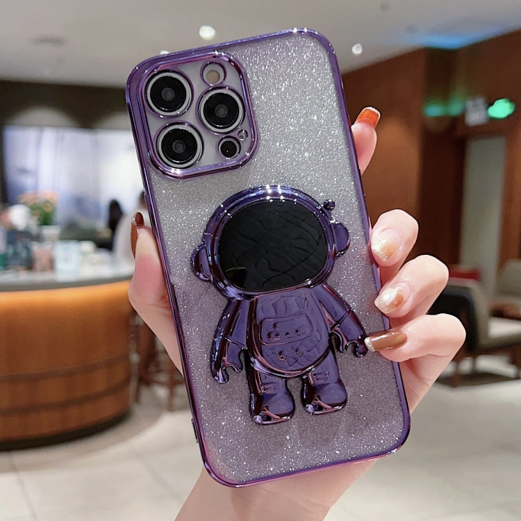 Astronaut Holder Gradient Glitter Powder Phone Case, For iPhone 12 Pro Max, For iPhone 11, For iPhone 11 Pro