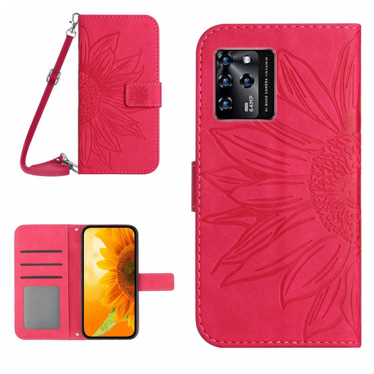 Skin Feel Sun Flower Pattern Flip Leather Phone Case with Lanyard, For ZTE Blade V30, For ZTE Blade V30 Vita