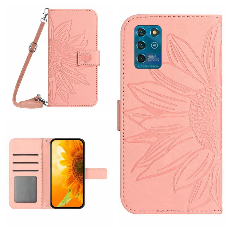 Skin Feel Sun Flower Pattern Flip Leather Phone Case with Lanyard, For ZTE Blade V30, For ZTE Blade V30 Vita