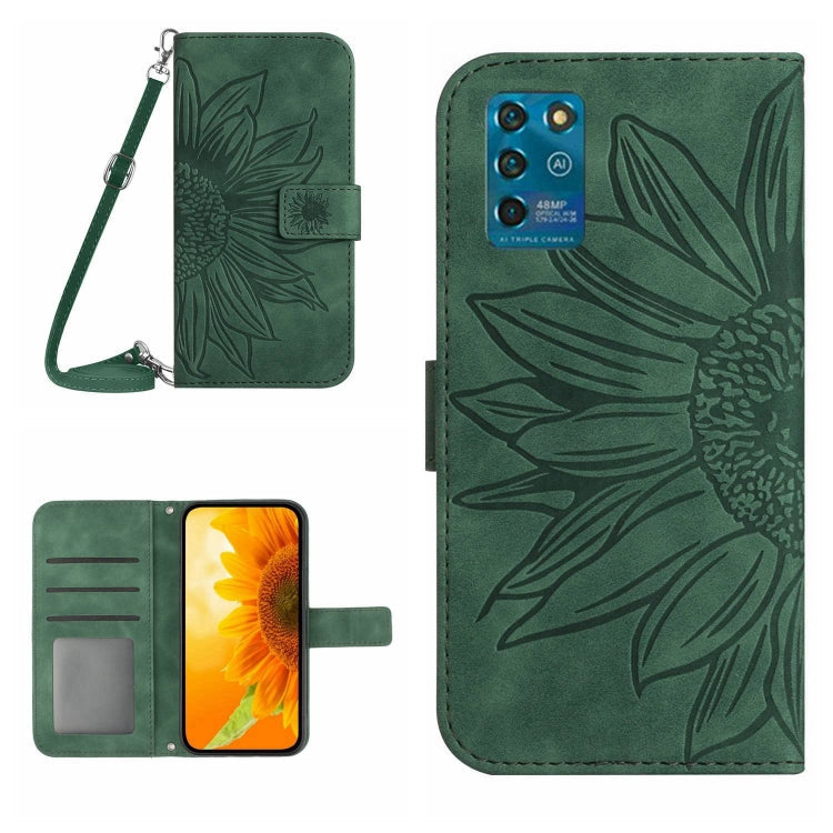 Skin Feel Sun Flower Pattern Flip Leather Phone Case with Lanyard, For ZTE Blade V30, For ZTE Blade V30 Vita