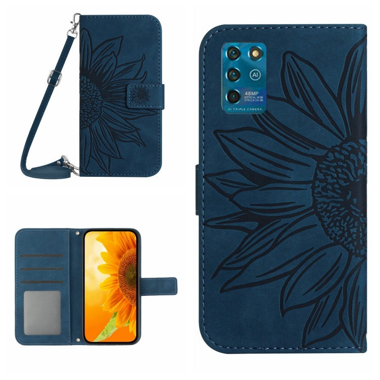 Skin Feel Sun Flower Pattern Flip Leather Phone Case with Lanyard, For ZTE Blade V30, For ZTE Blade V30 Vita