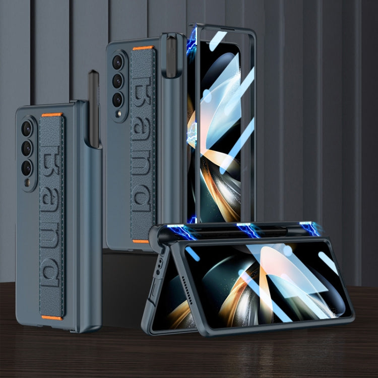 GKK Integrated Magnetic Folding Hinge Phone Case with Wrist Strap & Pen Holder, For Samsung Galaxy Z Fold4