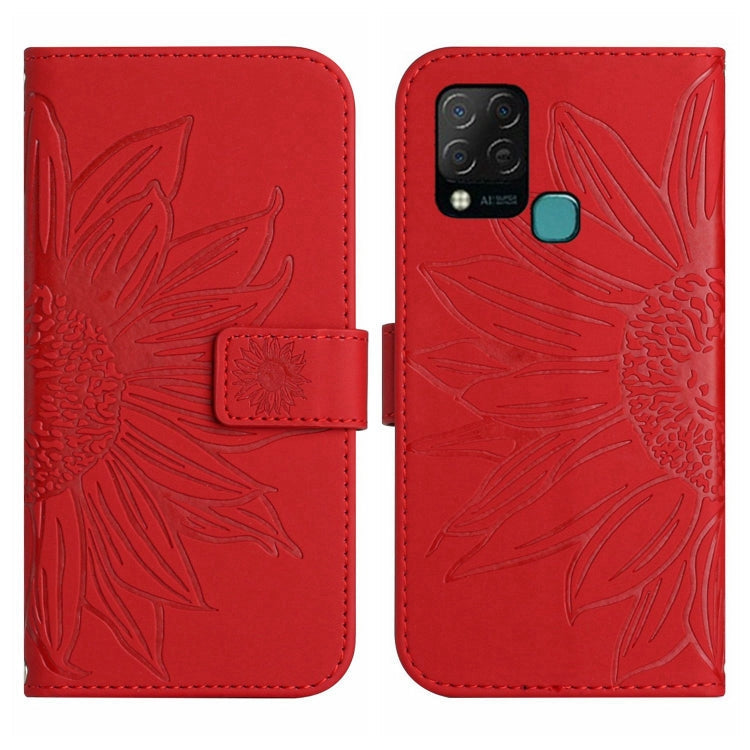 Skin Feel Sun Flower Pattern Flip Leather Phone Case with Lanyard, For Infinix Hot 10S / 10S NFC, For Infinix Hot 11