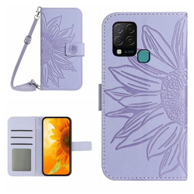 Skin Feel Sun Flower Pattern Flip Leather Phone Case with Lanyard, For Infinix Hot 10S / 10S NFC, For Infinix Hot 11