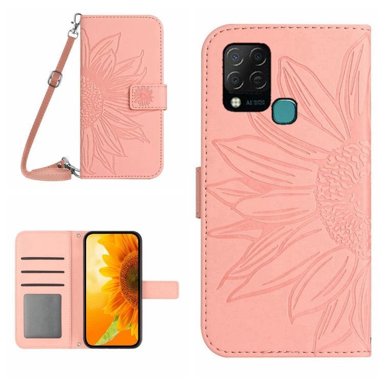 Skin Feel Sun Flower Pattern Flip Leather Phone Case with Lanyard, For Infinix Hot 10S / 10S NFC, For Infinix Hot 11
