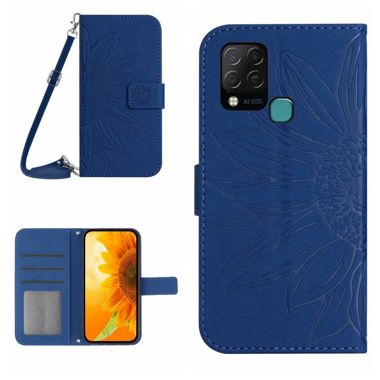 Skin Feel Sun Flower Pattern Flip Leather Phone Case with Lanyard, For Infinix Hot 10S / 10S NFC, For Infinix Hot 11