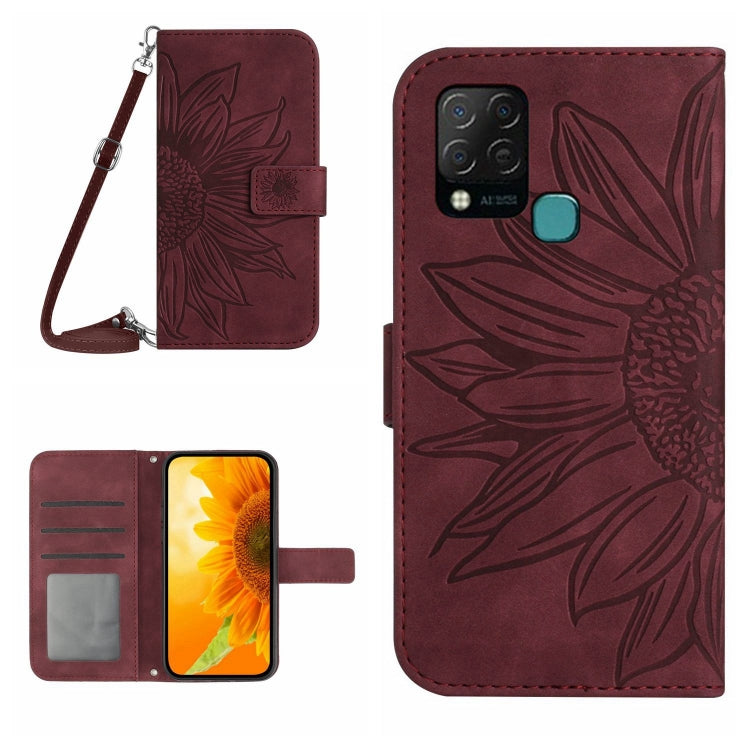 Skin Feel Sun Flower Pattern Flip Leather Phone Case with Lanyard, For Infinix Hot 10S / 10S NFC, For Infinix Hot 11