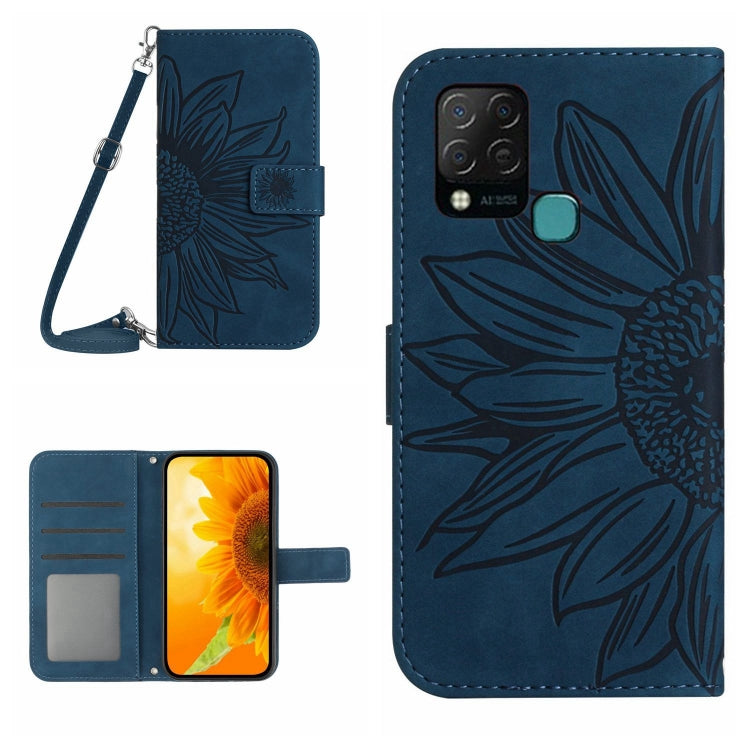 Skin Feel Sun Flower Pattern Flip Leather Phone Case with Lanyard, For Infinix Hot 10S / 10S NFC, For Infinix Hot 11