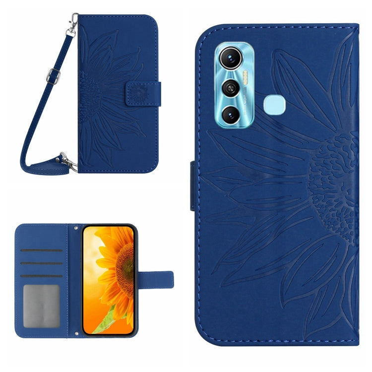 Skin Feel Sun Flower Pattern Flip Leather Phone Case with Lanyard, For Infinix Hot 10S / 10S NFC, For Infinix Hot 11