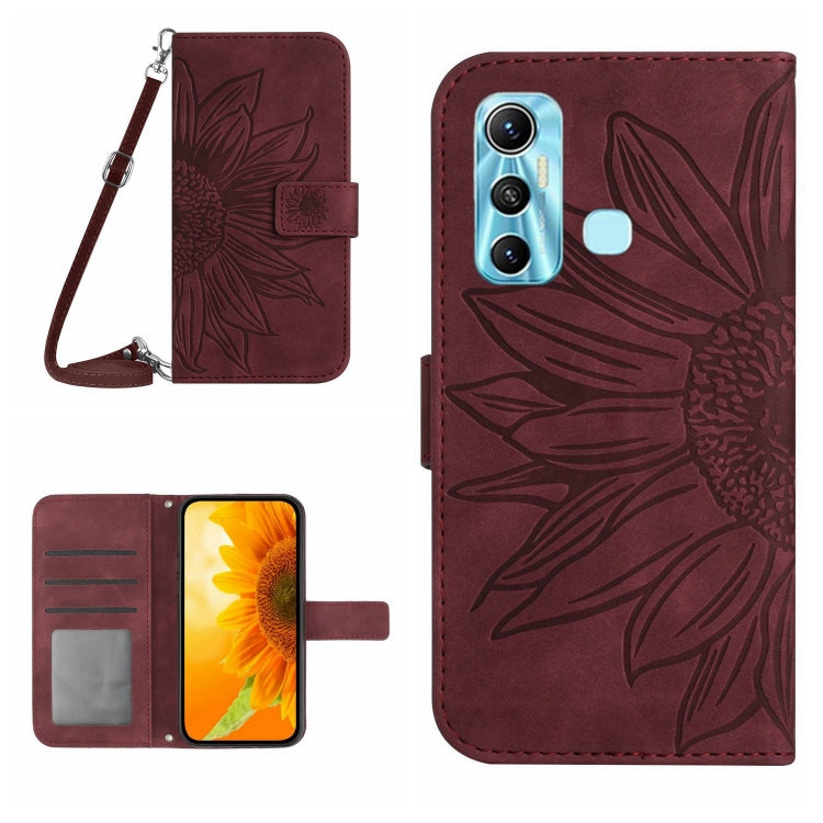 Skin Feel Sun Flower Pattern Flip Leather Phone Case with Lanyard, For Infinix Hot 10S / 10S NFC, For Infinix Hot 11