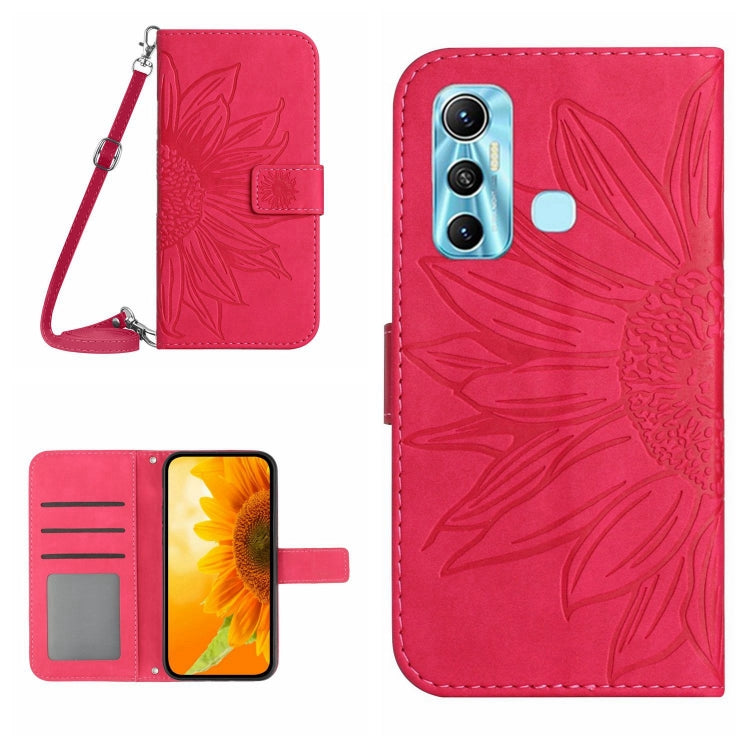 Skin Feel Sun Flower Pattern Flip Leather Phone Case with Lanyard, For Infinix Hot 10S / 10S NFC, For Infinix Hot 11