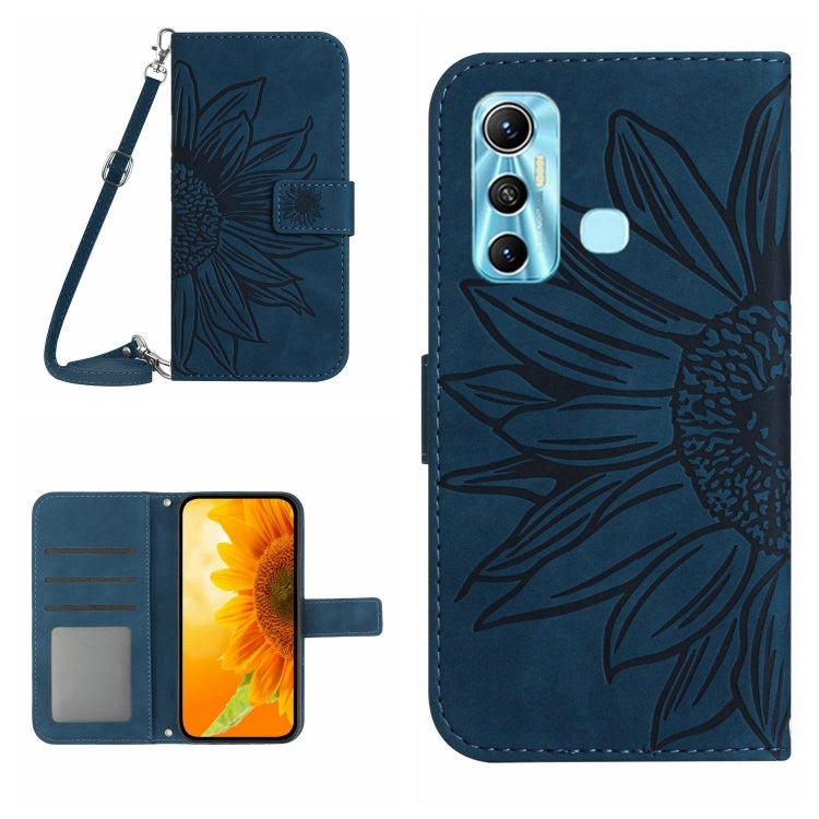 Skin Feel Sun Flower Pattern Flip Leather Phone Case with Lanyard, For Infinix Hot 10S / 10S NFC, For Infinix Hot 11