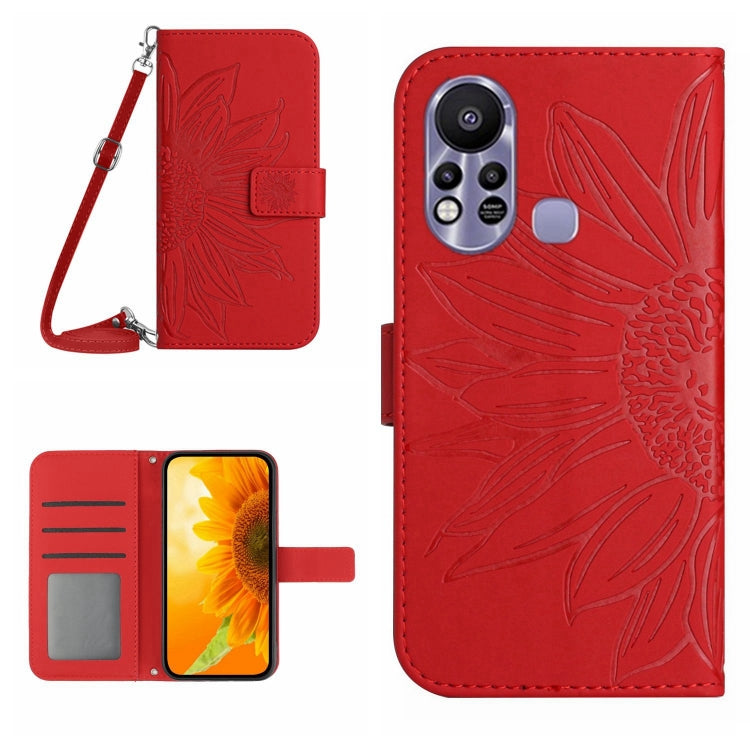 Skin Feel Sun Flower Pattern Flip Leather Phone Case with Lanyard, For Infinix Hot 11S, For Infinix Hot 11S NFC