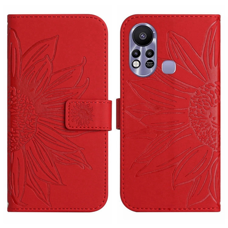 Skin Feel Sun Flower Pattern Flip Leather Phone Case with Lanyard, For Infinix Hot 11S, For Infinix Hot 11S NFC