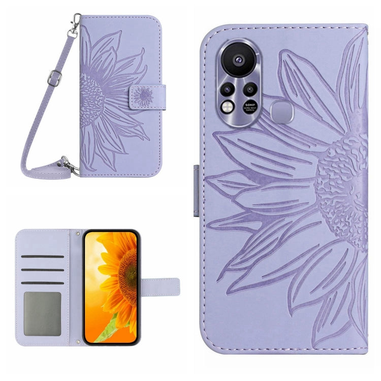 Skin Feel Sun Flower Pattern Flip Leather Phone Case with Lanyard, For Infinix Hot 11S, For Infinix Hot 11S NFC
