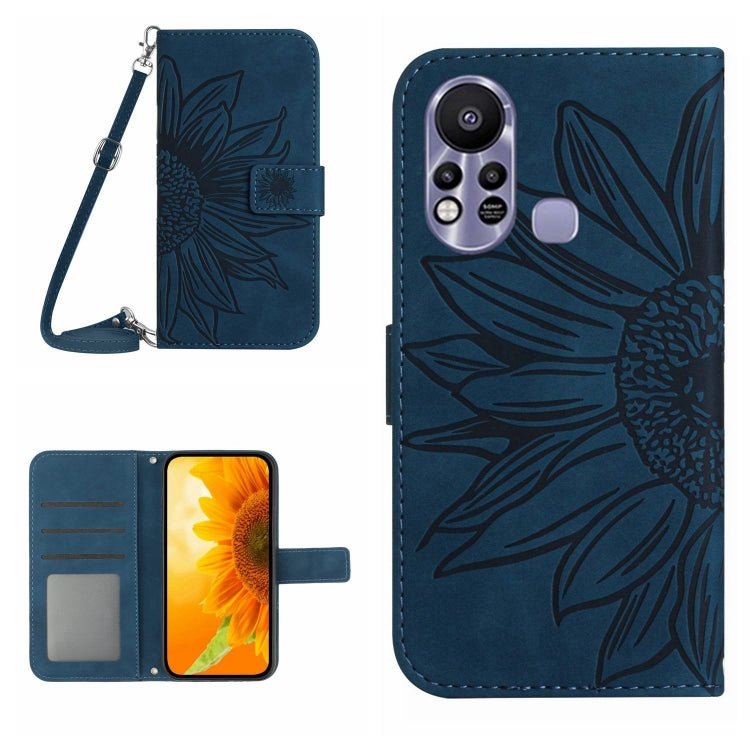 Skin Feel Sun Flower Pattern Flip Leather Phone Case with Lanyard, For Infinix Hot 11S, For Infinix Hot 11S NFC