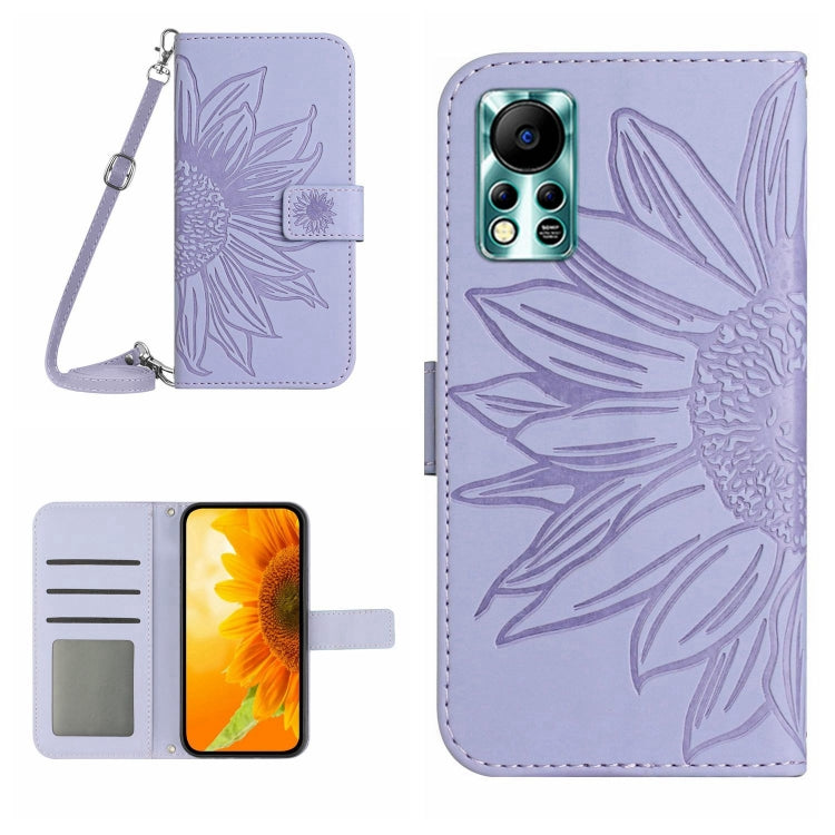 Skin Feel Sun Flower Pattern Flip Leather Phone Case with Lanyard, For Infinix Hot 11S, For Infinix Hot 11S NFC