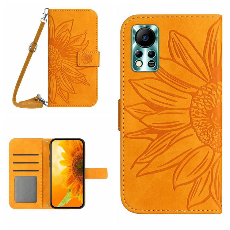 Skin Feel Sun Flower Pattern Flip Leather Phone Case with Lanyard, For Infinix Hot 11S, For Infinix Hot 11S NFC