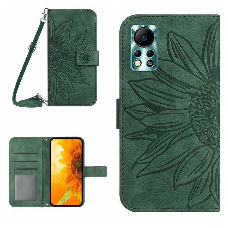 Skin Feel Sun Flower Pattern Flip Leather Phone Case with Lanyard, For Infinix Hot 11S, For Infinix Hot 11S NFC
