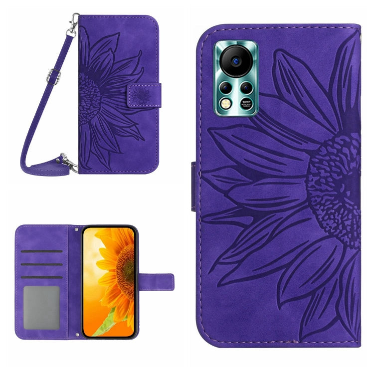 Skin Feel Sun Flower Pattern Flip Leather Phone Case with Lanyard, For Infinix Hot 11S, For Infinix Hot 11S NFC