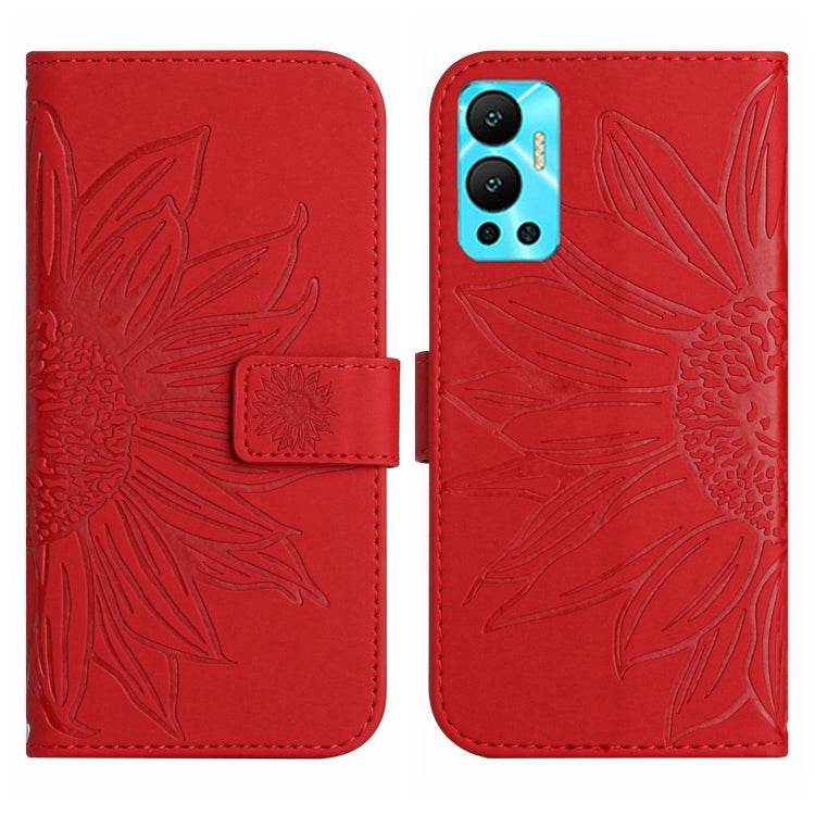 Skin Feel Sun Flower Pattern Flip Leather Phone Case with Lanyard, For Infinix Hot 12, For Infinix Hot 12 Play
