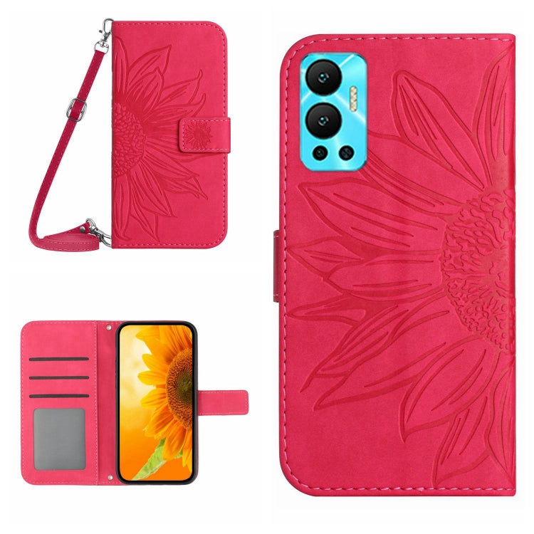 Skin Feel Sun Flower Pattern Flip Leather Phone Case with Lanyard, For Infinix Hot 12, For Infinix Hot 12 Play