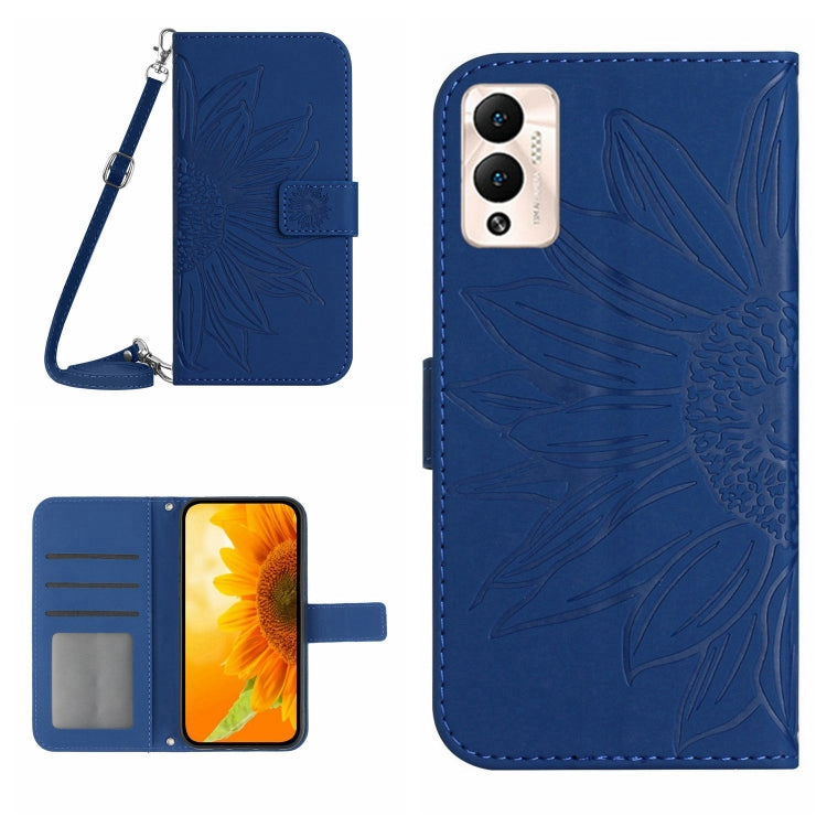 Skin Feel Sun Flower Pattern Flip Leather Phone Case with Lanyard, For Infinix Hot 12, For Infinix Hot 12 Play