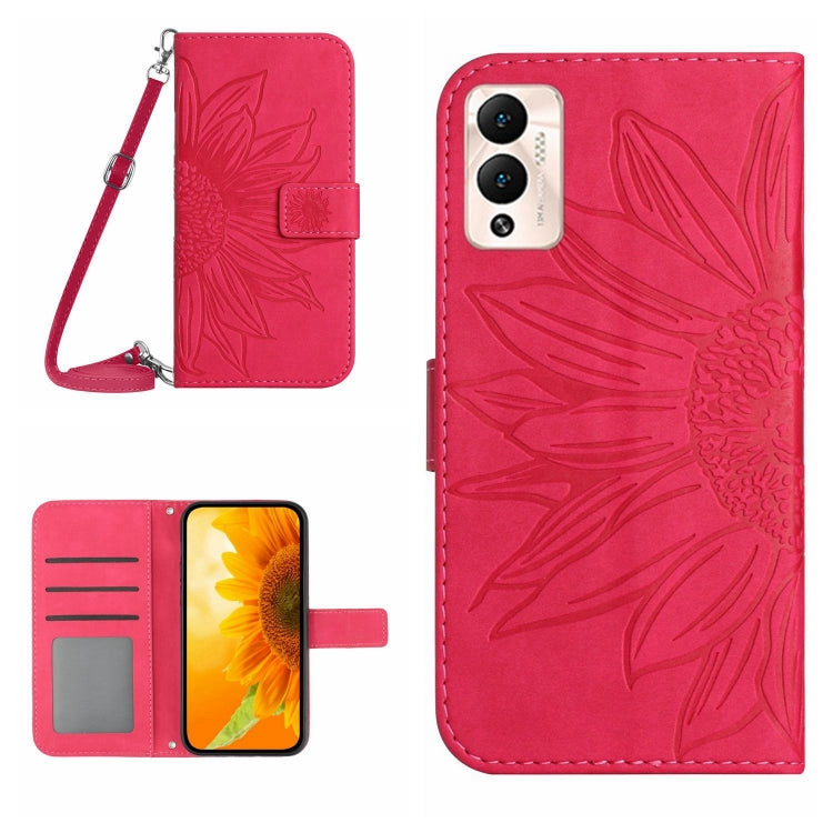Skin Feel Sun Flower Pattern Flip Leather Phone Case with Lanyard, For Infinix Hot 12, For Infinix Hot 12 Play