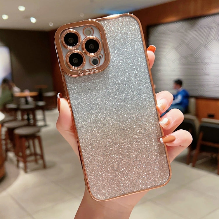 High Transparent Gradient Color Glitter TPU Phone Case, For iPhone 14 Pro, For iPhone 14