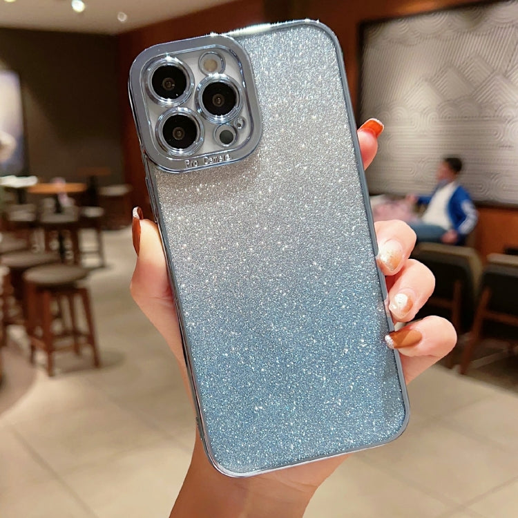High Transparent Gradient Color Glitter TPU Phone Case, For iPhone 14 Pro, For iPhone 14