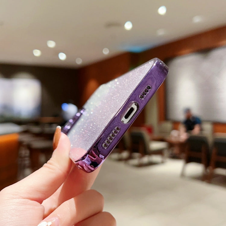 High Transparent Gradient Color Glitter TPU Phone Case, For iPhone 14 Pro, For iPhone 14