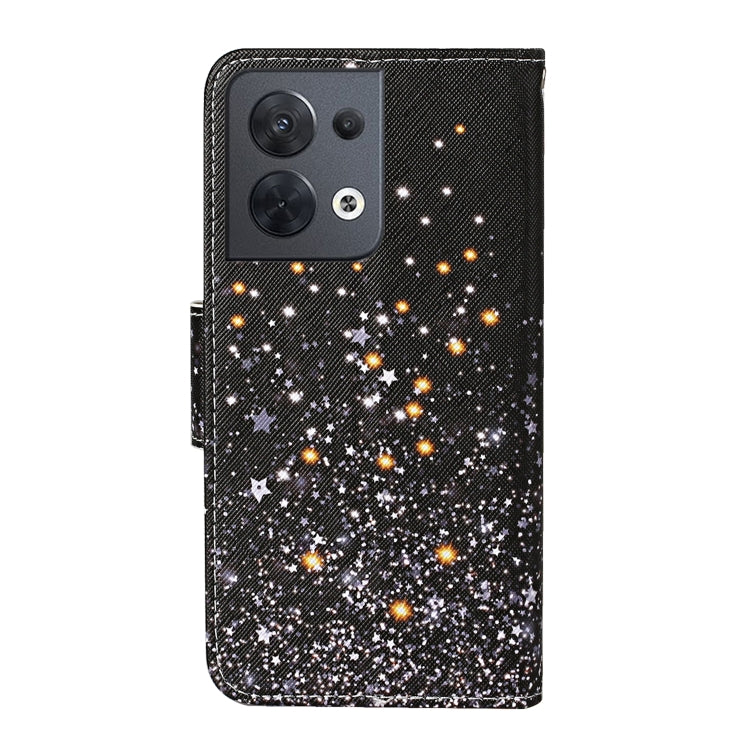 Colored Drawing Pattern Leather Phone Case, For OPPO Reno8