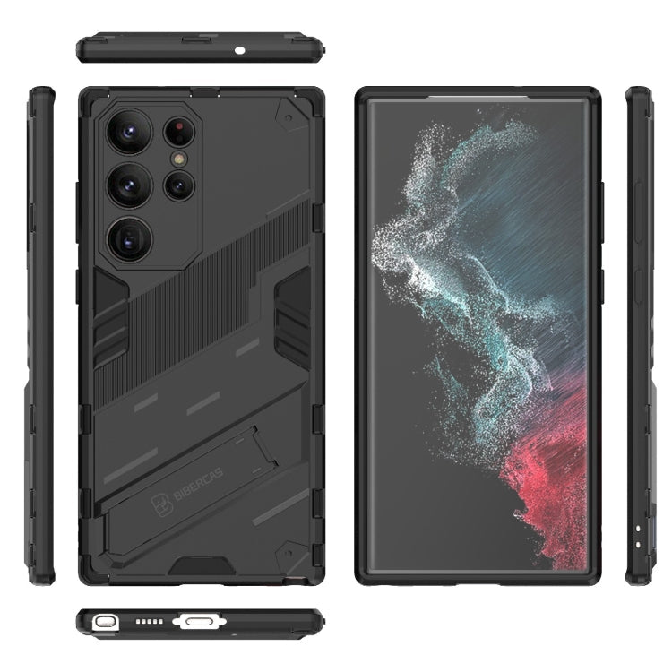 Punk Armor 2 in 1 PC + TPU Shockproof Phone Case with Invisible Holder, For Samsung Galaxy S23 Ultra 5G, For Samsung Galaxy S23+ 5G, For Samsung Galaxy S23 5G
