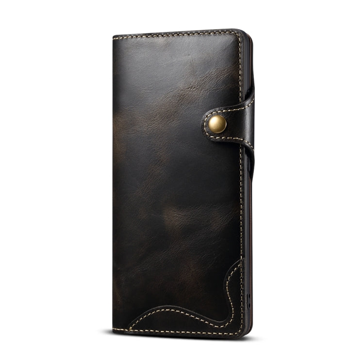 Denior Oil Wax Cowhide Magnetic Button Genuine Leather Case, For Samsung Galaxy S21 Ultra 5G, For Samsung Galaxy S22 5G, For Samsung Galaxy S22+ 5G, For Samsung Galaxy S22 Ultra 5G