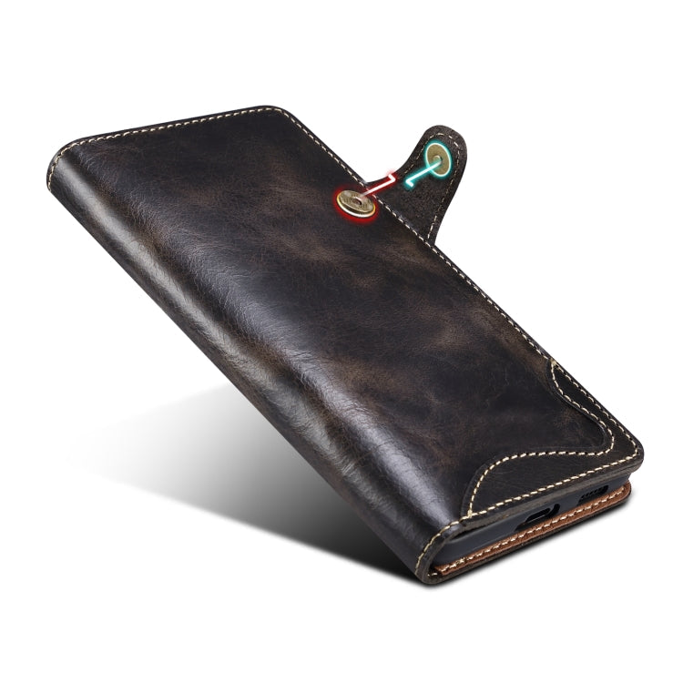 Denior Oil Wax Cowhide Magnetic Button Genuine Leather Case, For Samsung Galaxy S21 Ultra 5G, For Samsung Galaxy S22 5G, For Samsung Galaxy S22+ 5G, For Samsung Galaxy S22 Ultra 5G