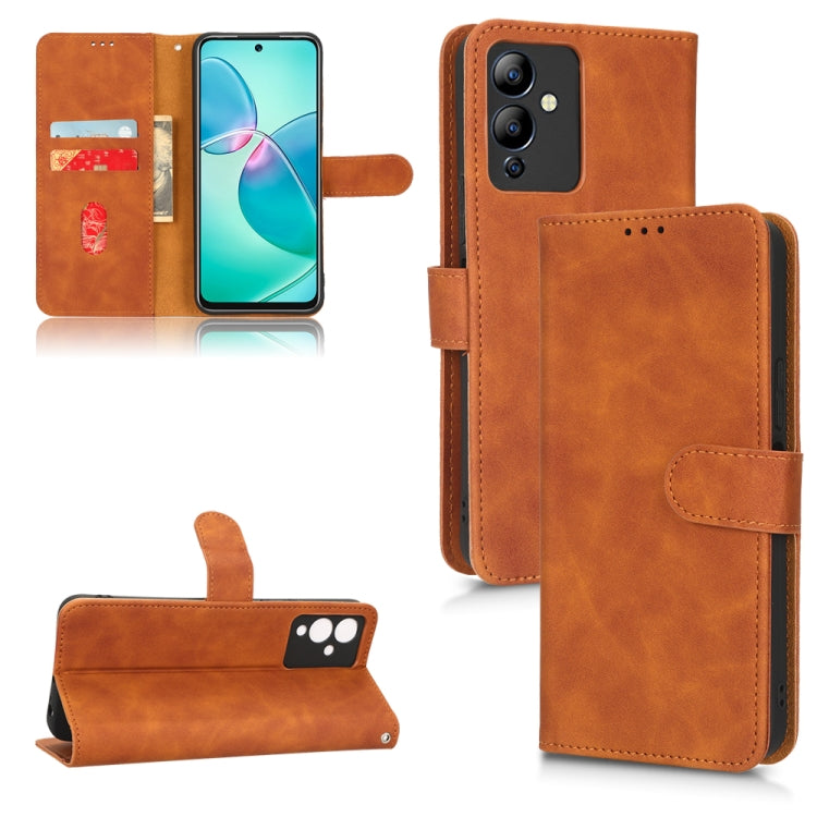 Skin Feel Magnetic Flip Leather Phone Case, For Infinix Hot 12, For Infinix Hot 12i, For Infinix Hot 12 Play, For Tecno Pova 3