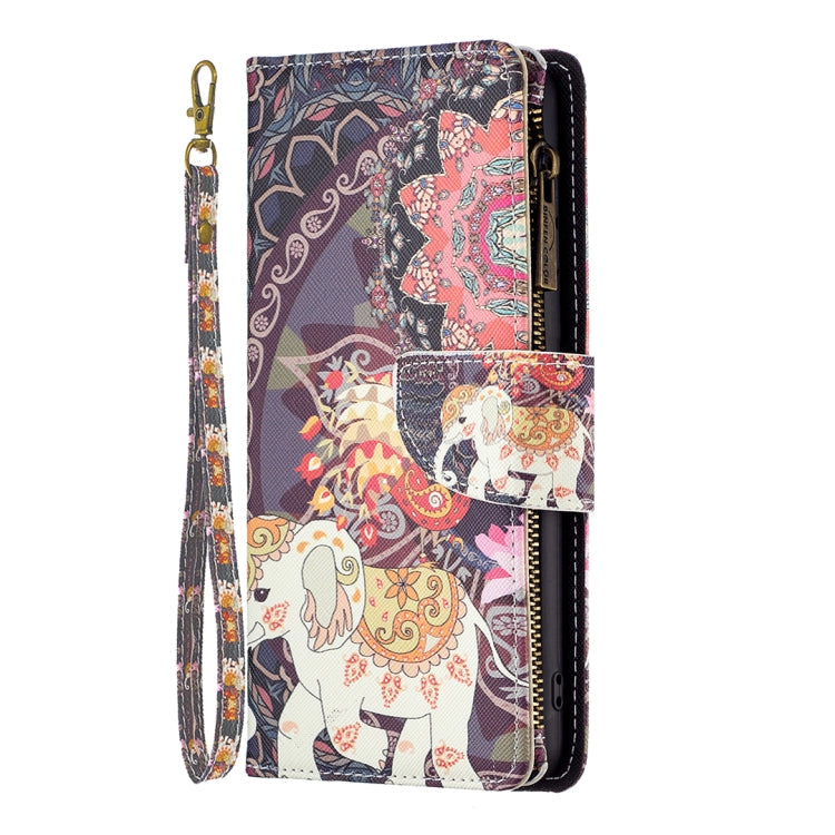 Colored Drawing Pattern Zipper Leather Phone Case, For Samsung Galaxy A54 5G
