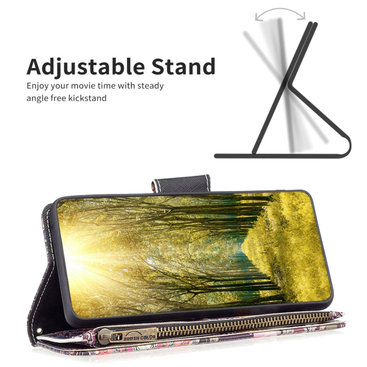Colored Drawing Pattern Zipper Leather Phone Case, For Samsung Galaxy A54 5G