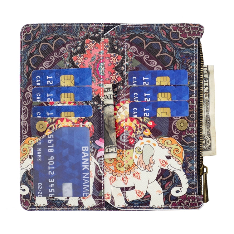 Colored Drawing Pattern Zipper Leather Phone Case, For Samsung Galaxy A54 5G