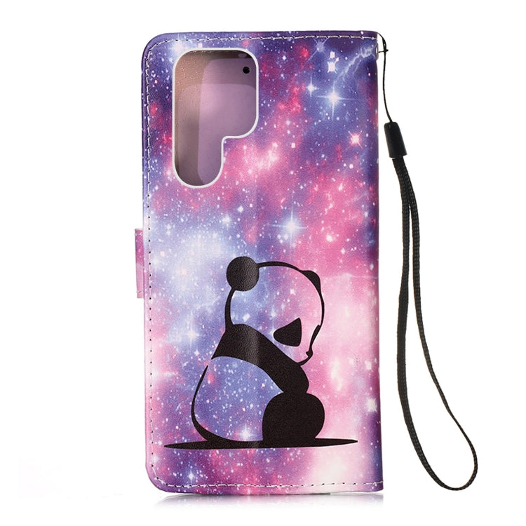 Colored Drawing Pattern Plain Weave Leather Phone Case, For Samsung Galaxy S23 Ultra 5G