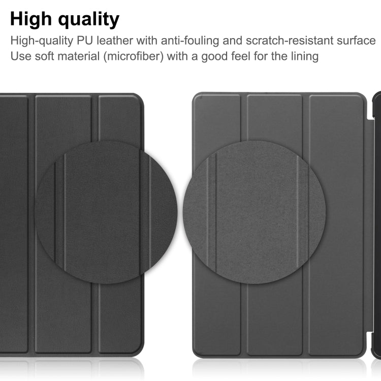 Custer Pure Color 3-Fold Holder Leather Smart Tablet Case, For Lenovo Tab P11 Gen 2