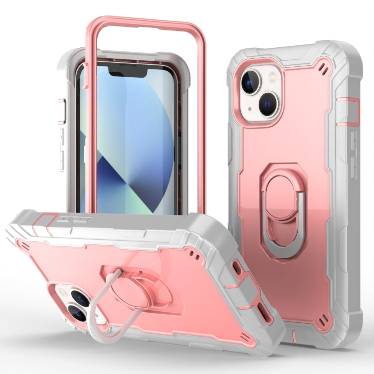 Two-color Ring Holder Phone Case, For iPhone 14, For iPhone 14 Plus
