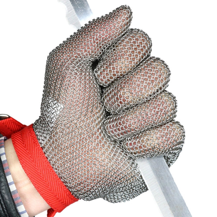 304 Stainless Steel 5 Fingers Steel Ring Anti-cutting Labor Protection Gloves, XXS, XS, S, M, L