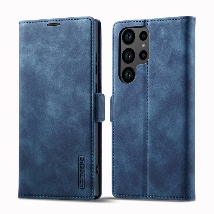 LC.IMEEKE Strong Magnetism Microfiber Leather Phone Case, For Samsung Galaxy S23 Ultra 5G