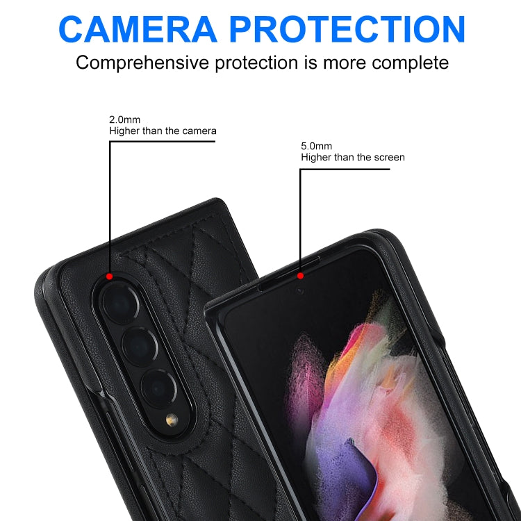 Rhombic Microfiber Folding Phone Case, For Samsung Galaxy Z Fold4, For Samsung Galaxy Z Fold3, For Samsung Galaxy Z Flip4