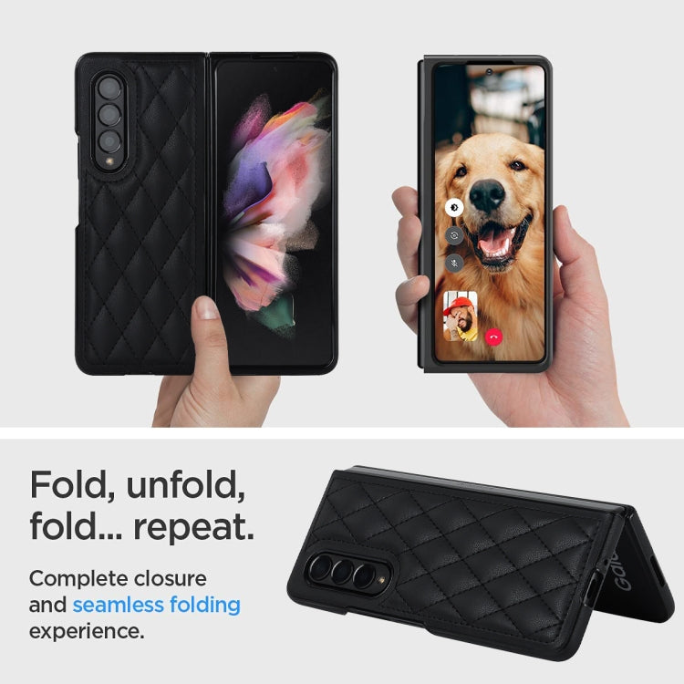 Rhombic Microfiber Folding Phone Case, For Samsung Galaxy Z Fold4, For Samsung Galaxy Z Fold3, For Samsung Galaxy Z Flip4
