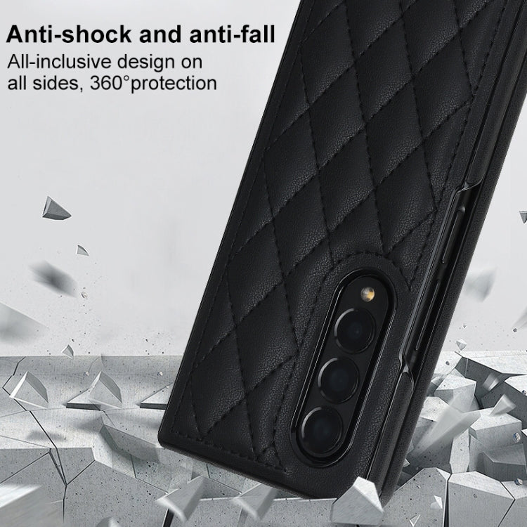 Rhombic Microfiber Folding Phone Case, For Samsung Galaxy Z Fold4, For Samsung Galaxy Z Fold3, For Samsung Galaxy Z Flip4