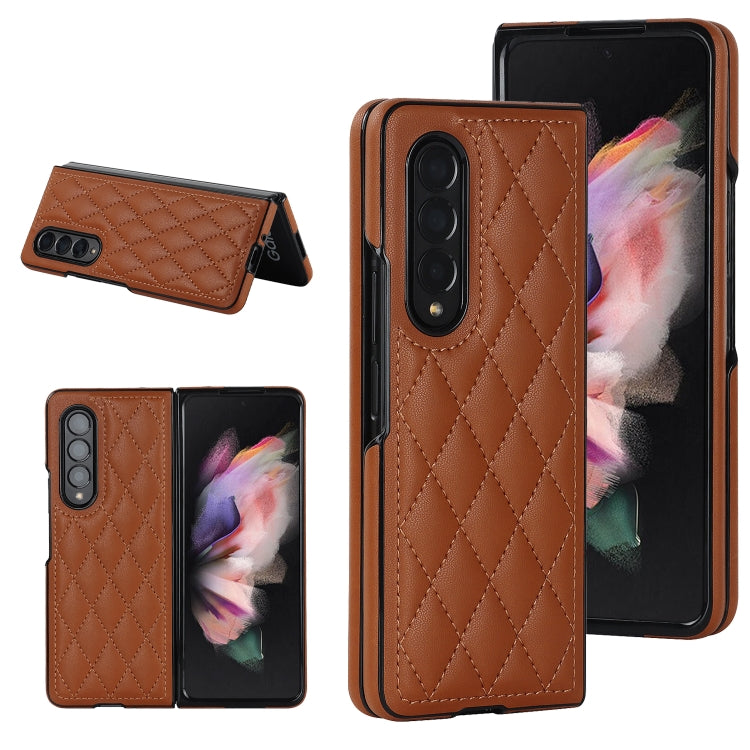 Rhombic Microfiber Folding Phone Case, For Samsung Galaxy Z Fold4, For Samsung Galaxy Z Fold3, For Samsung Galaxy Z Flip4