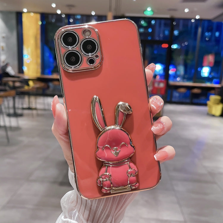 Plating Rabbit Holder Phone Case, For iPhone 14 Pro Max, For iPhone 13, For iPhone 13 Pro